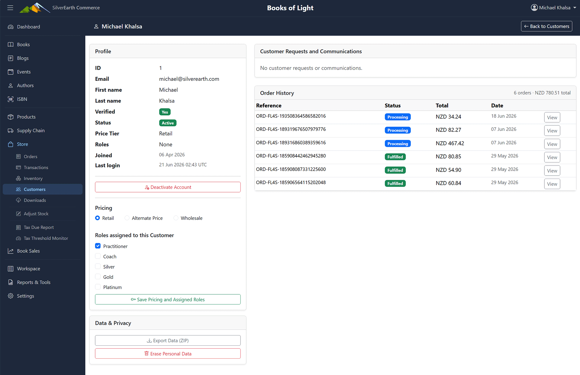 Admin Customer Detail