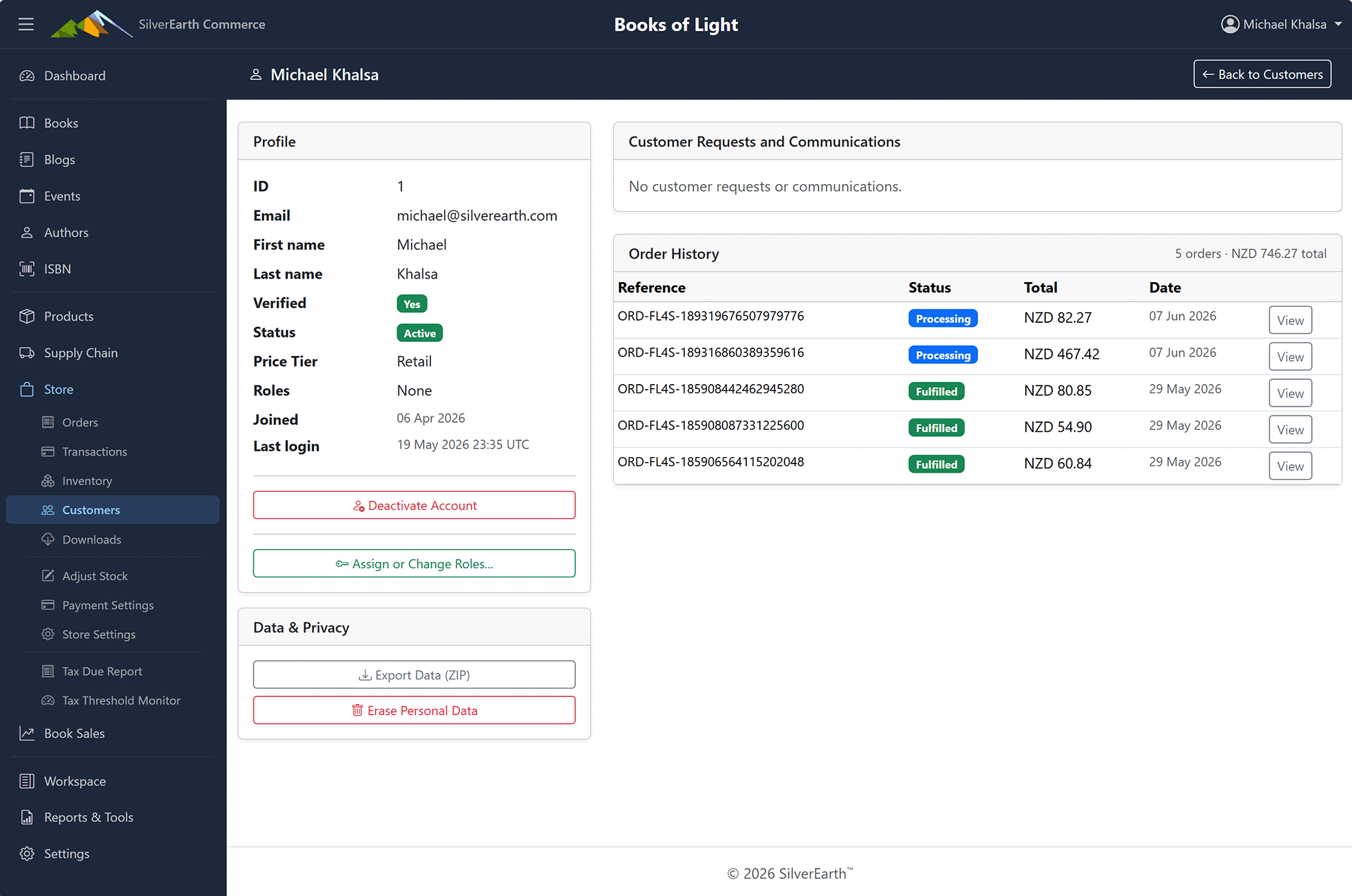 Admin Customer Detail