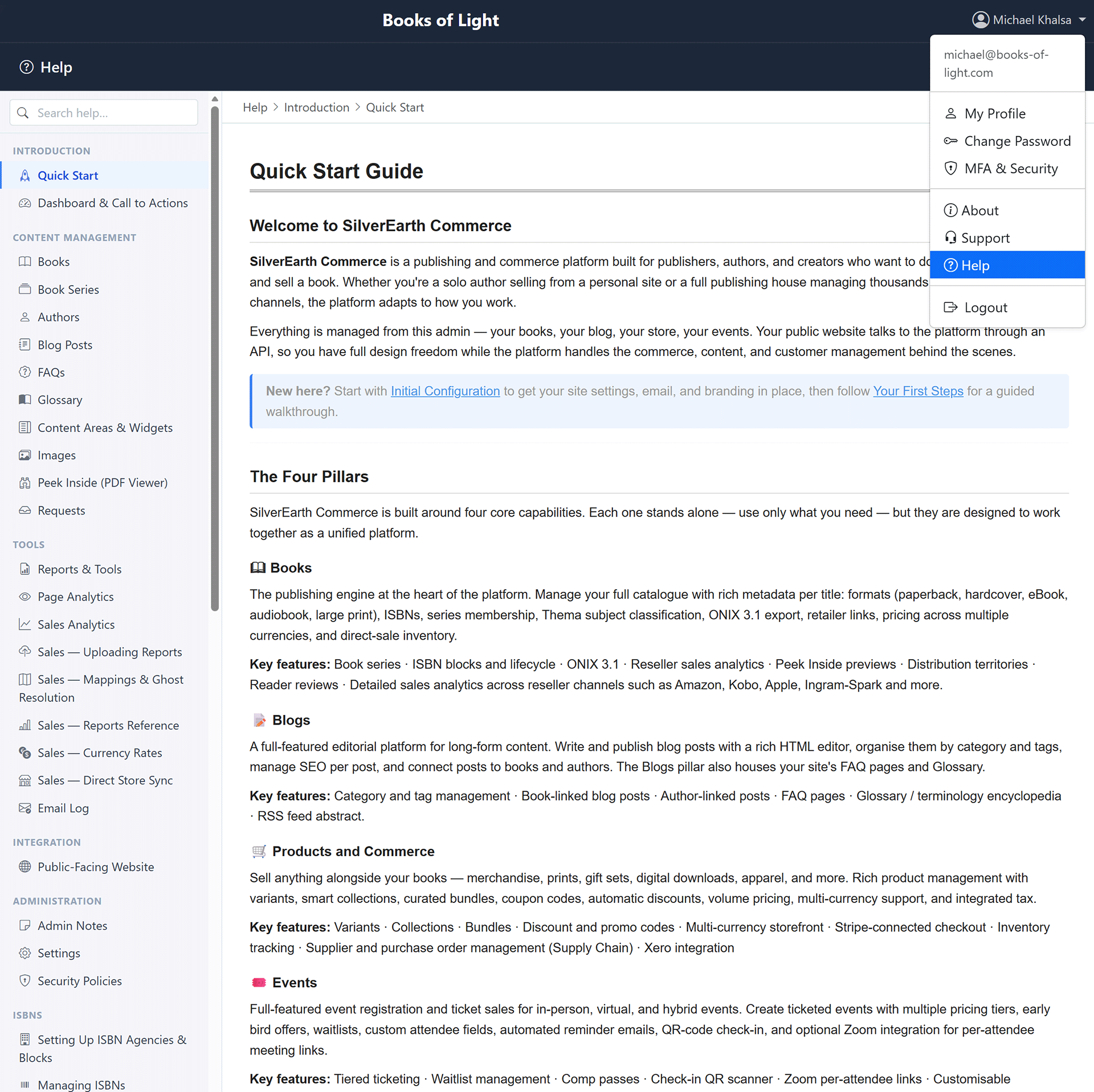 Admin Help Page
