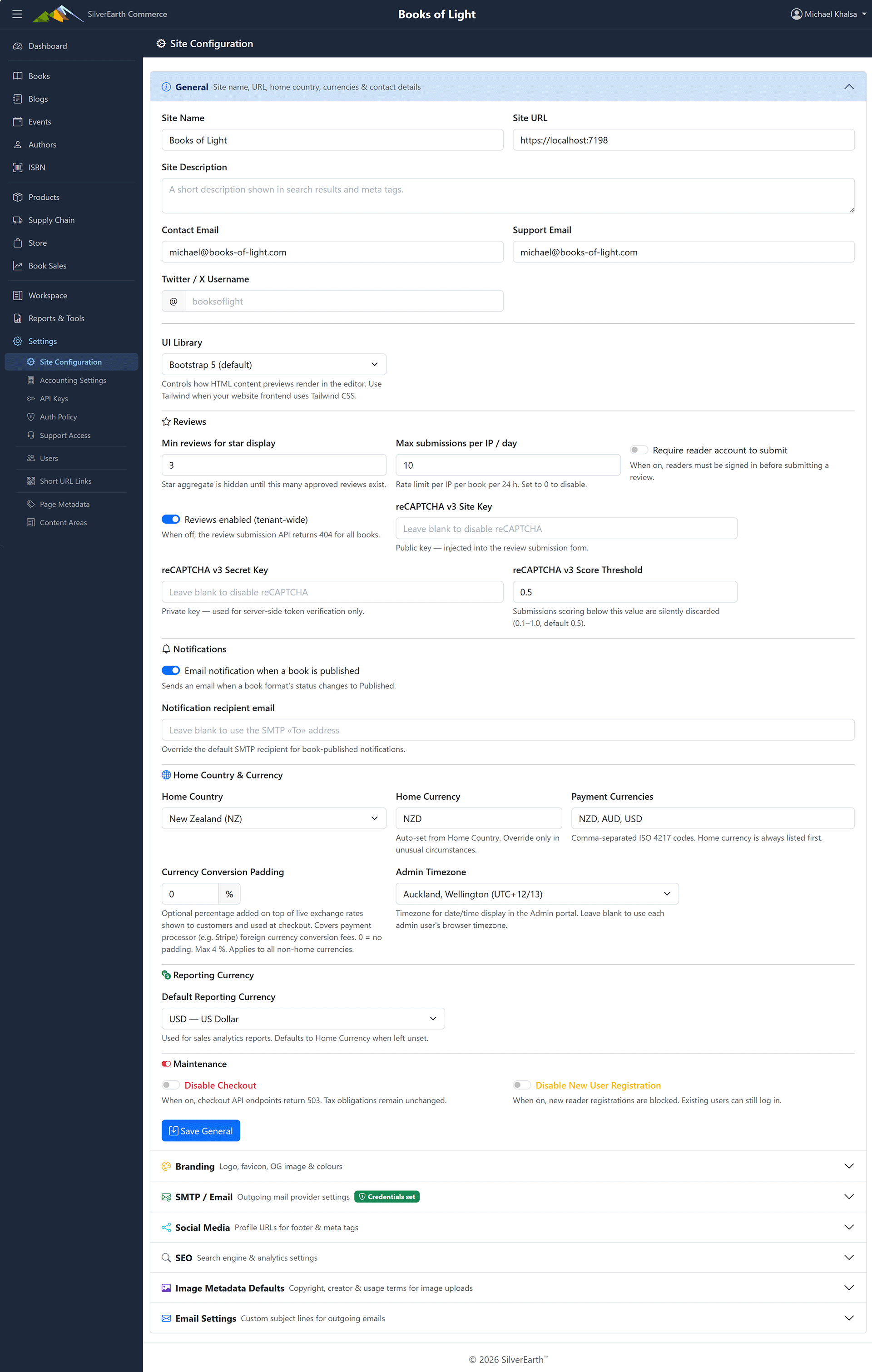 Admin Site Configuration