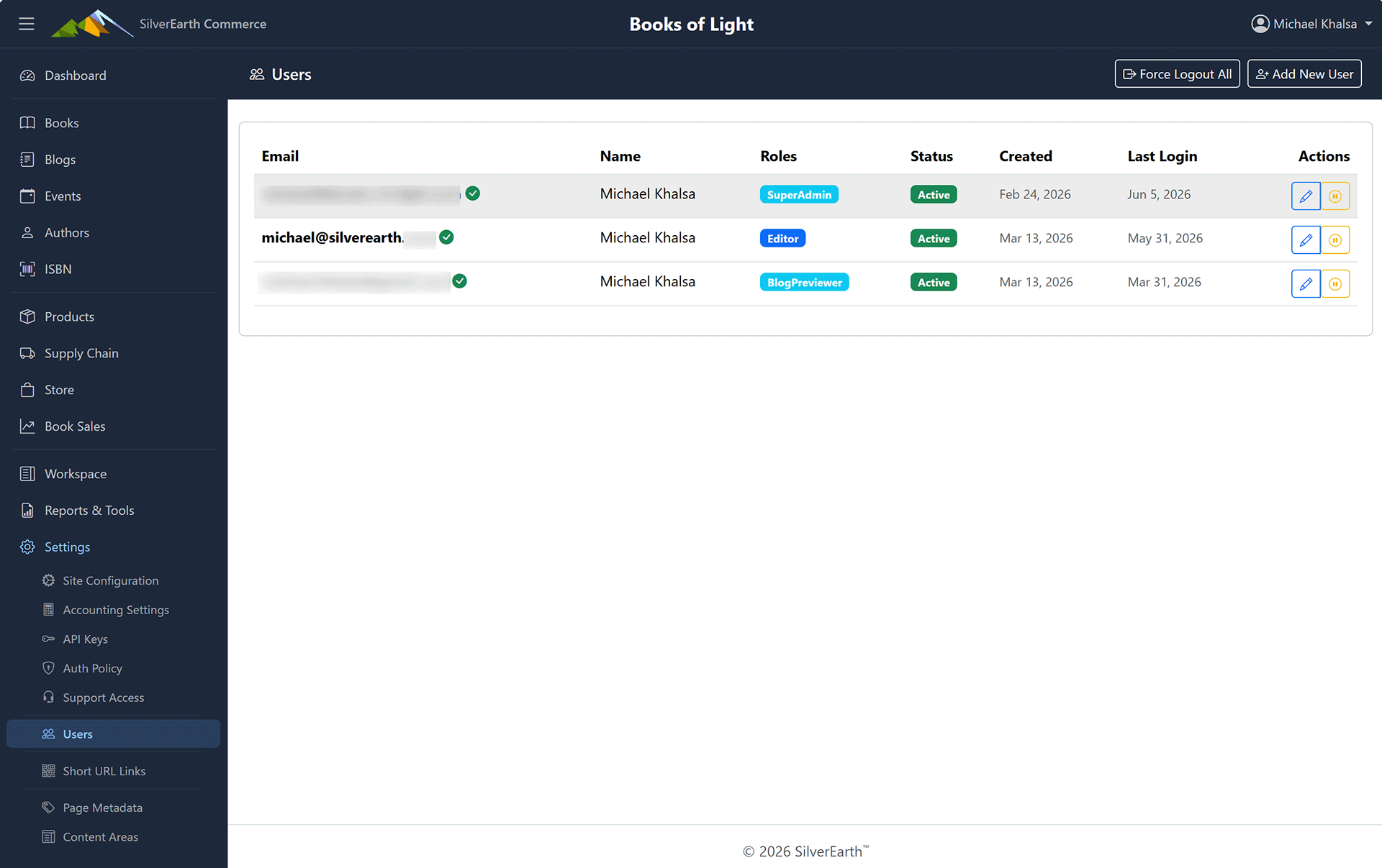 Admin Users List